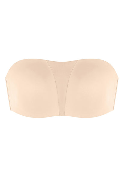 Fiery Unlined Seamless Comfort Underwire Plus Size Bandeau Strapless Coffee Bra