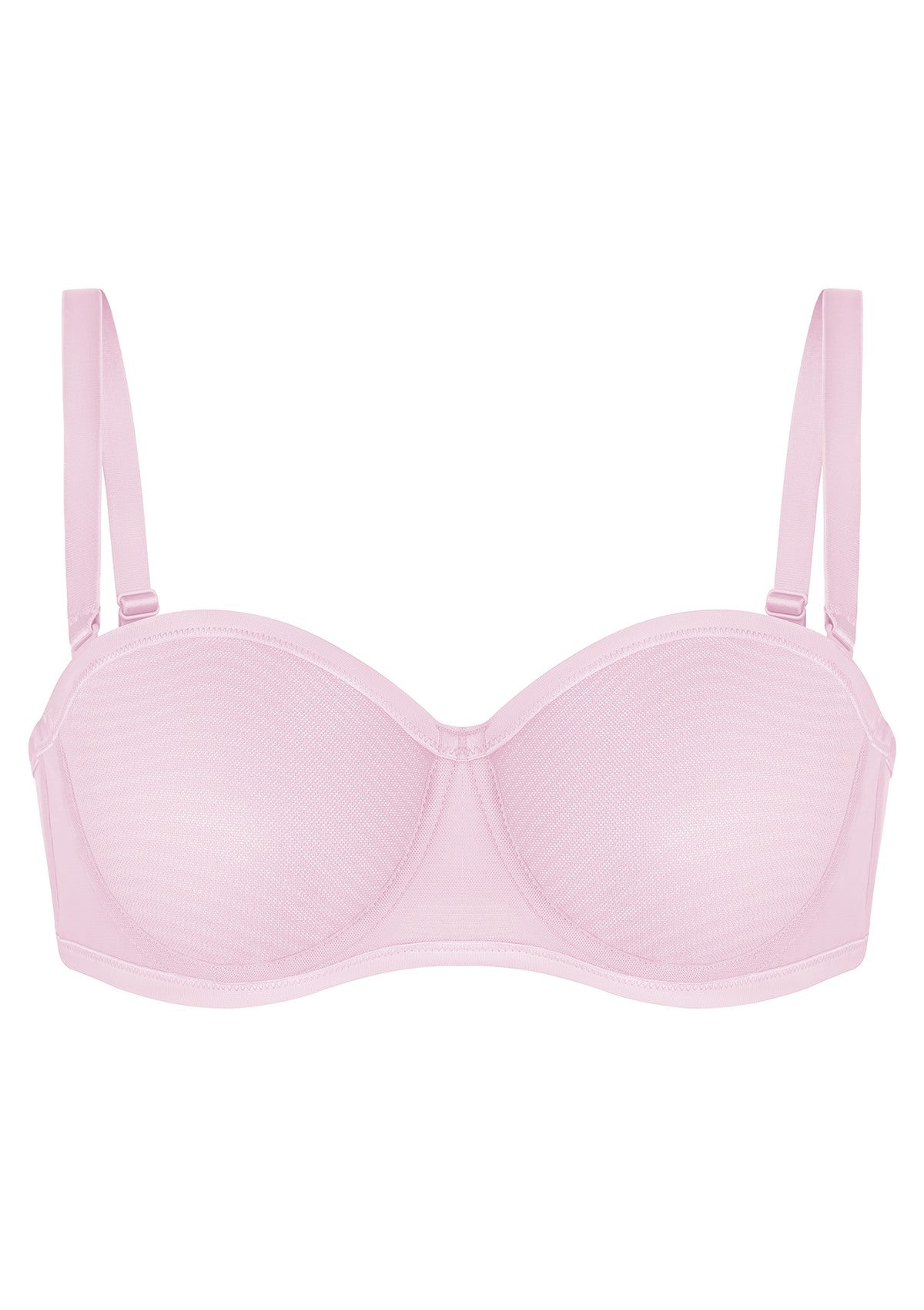 Bella Sheer Mesh Unlined Underwire Strapless Balconette Bra