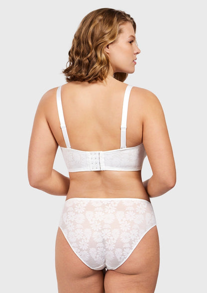 Daisy Lace Non-padded Strapless Minimizer Underwire Bra