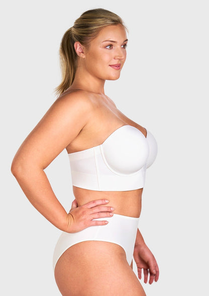 Daisy Smooth Lace Lightly Padded Longline Underwire Strapless Balconette Bra