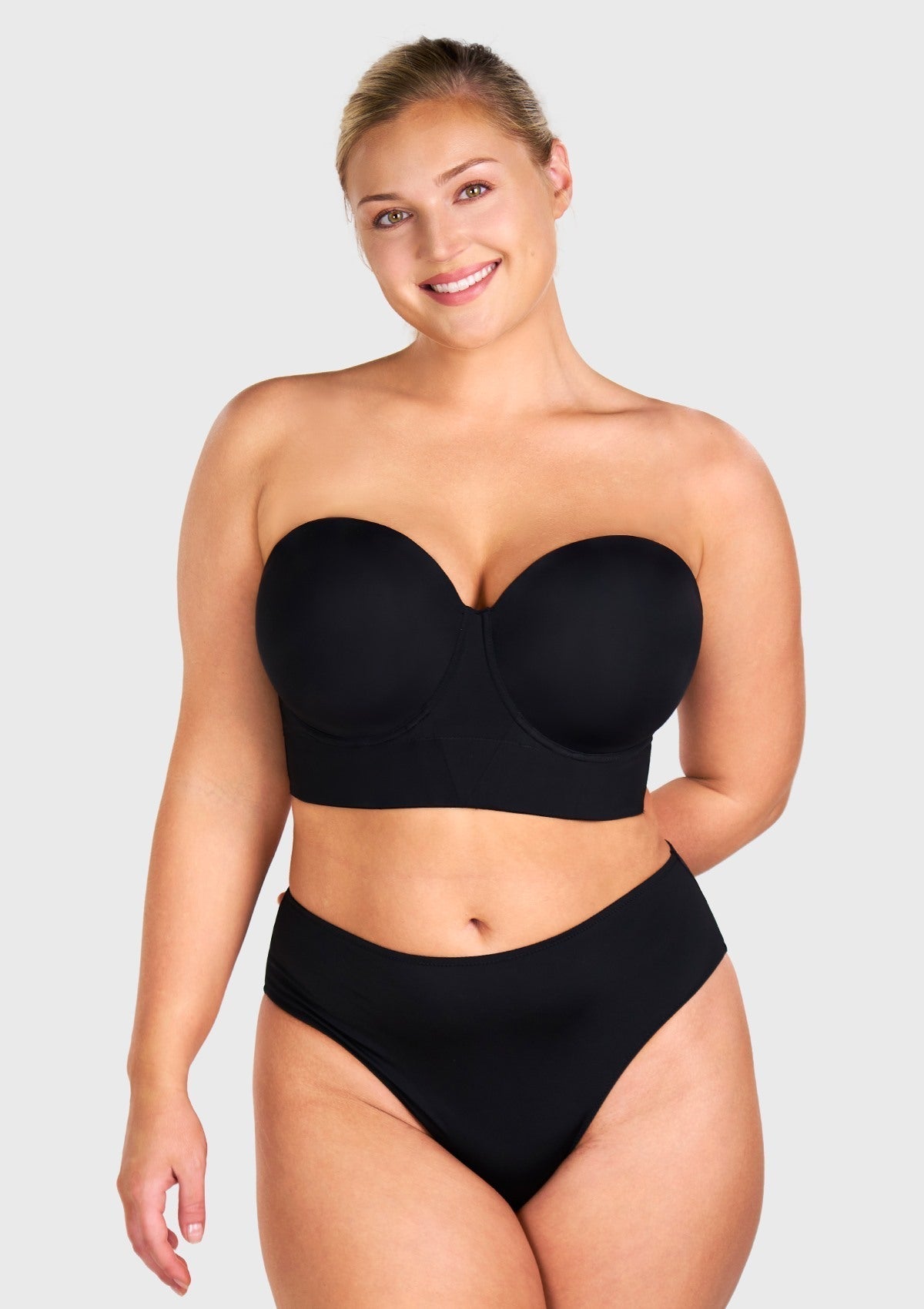 Daisy Smooth Lace Lightly Padded Longline Underwire Strapless Balconette Bra