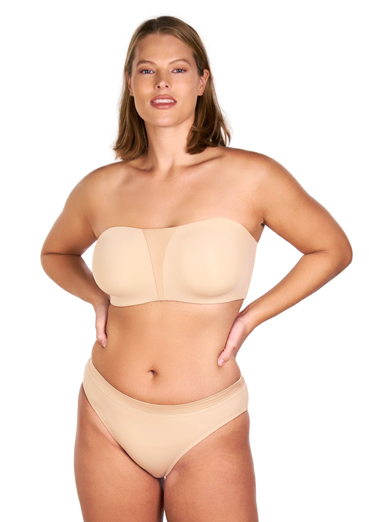 Fiery Unlined Seamless Comfort Underwire Plus Size Bandeau Strapless Bra