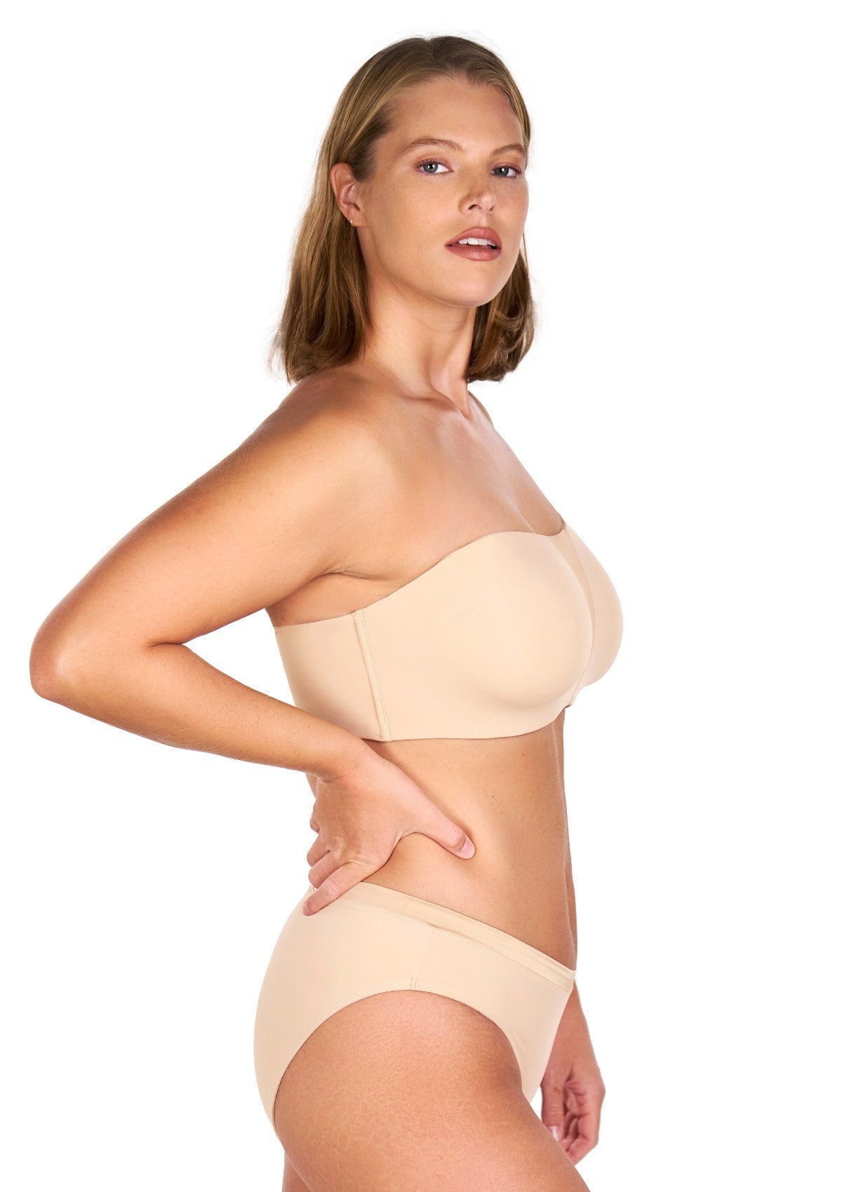 Fiery Unlined Seamless Comfort Underwire Plus Size Bandeau Strapless Bra